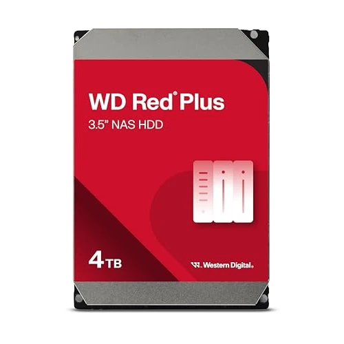 Offre limitée : WD Red Plus 4 to NAS Disque Dur Interne 3,5" - 5400 RPM, SATA 6 GB/s, CMR, Cache de 256 Mo de 167.99 € à 156.99 € (7% de remise)