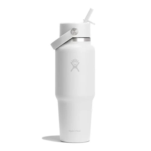 Tijdelijke aanbieding: Hydro Flask – Wide Flex Straw Travel Bottle 946 ml (32 oz) – Roestvrij Staal, Lekdicht, Past in de Meeste Bekerhouders – Geïsoleerd 24 Uur Koud – Brede Opening, Geschikt voor IJsklontjes – White van 33.14 € naar 33.14 € (0.00% korti