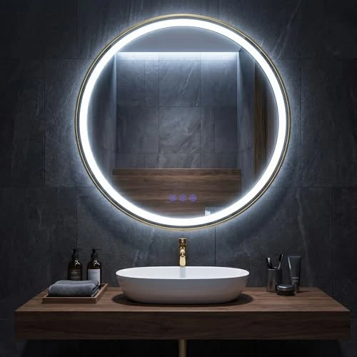 Offerta a tempo: SONGMICS Specchio Bagno con Luce, Specchio da Parete Rotondo, Funzione Antiappannamento, Tonalità e Luminosità Regolabili, Trucco, Camera da Letto Bagno, 51 cm, Bianco Nuvola LWM213WC02 - 20% da 59.99 € a 47.99 €