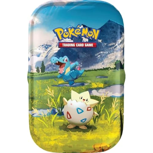Pokémon: Mini-Sammeldose MegaEvolution – Heldenhafte Aufstieg (Togepi und Totodile) des Pokémon TCG (1 Stickerbogen, 1 Illustrationskarte der Mini-Dose und 2 Booster-Pack)