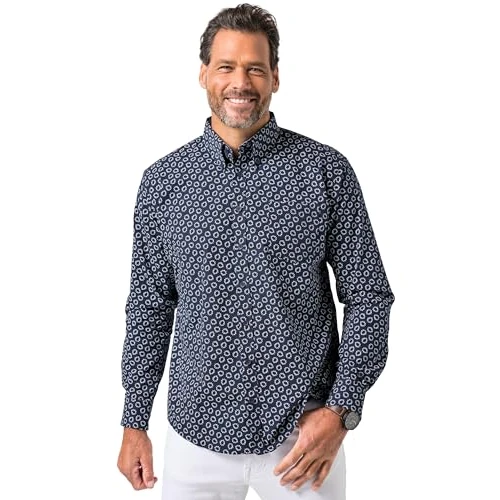 Offerta a tempo: JP 1880 Menswear L-8XL JP1880, Camicia a Maniche Lunghe, Colletto Bottone, Motivo Floreale, vestibilità Moderna, Fino a 8 XL - 0.00% da 30.73 € a 30.73 €