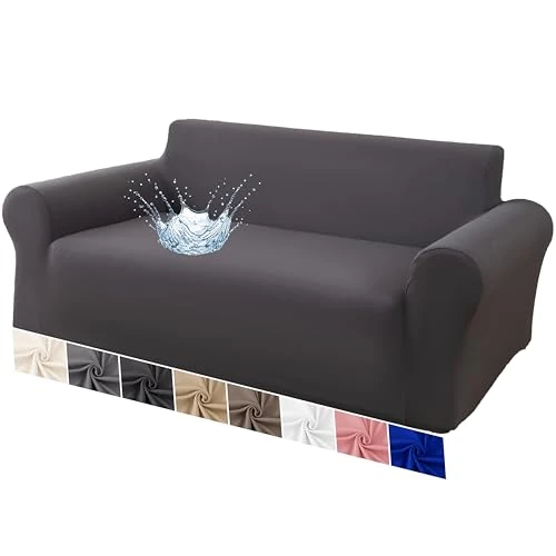 Offre limitée : VKZ Housse de Canapé Imperméable Extensible 2 Places avec Accoudoirs, Housse Canapé Lavable, Protège Canapé Imperméable,Gris foncé de 34.99 € à 34.99 € (0.00% de remise)