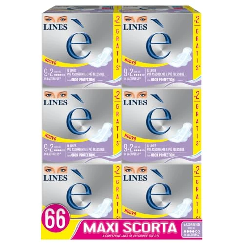 Offerta a tempo: Assorbenti LINES È GIORNO con ali x66 pezzi per ciclo mestruale - 30% da 20.90 € a 14.63 €