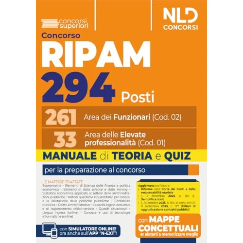 Concorso Ripam 294 posti: 261 funzionari e 33 elevate professionalità. Manuale di teoria e quiz. Con espansione online