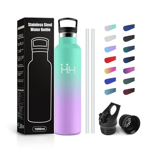 Offerta a tempo: JAPORIA Borraccia Termica 1L, Borraccia con Cannuccia, Bottiglia Termica a Prova di Perdite, senza BPA, Termos per Adulto, Campeggio, Ciclismo, Viaggio - 60% da 23.99 € a 9.59 €