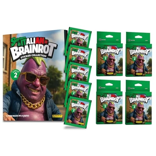 Offerta a tempo: Skifidol Italian Brainrot™ Sticker Collection 2 - Super Starter Pack [Album + 25 Bustine] - 40% da 20.00 € a 12.00 €
