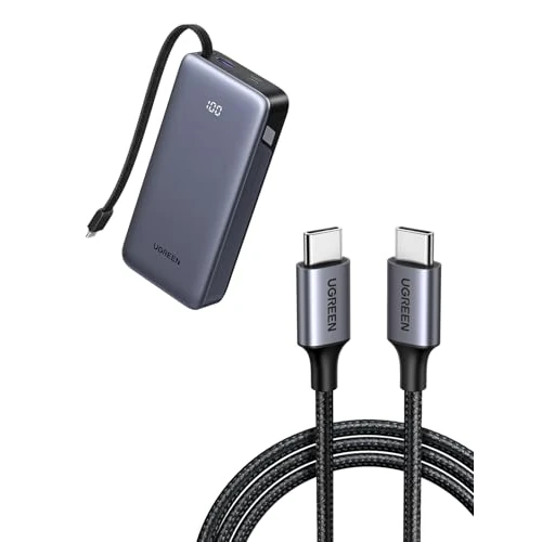 UGREEN 60W Cavo USB C a USB C 1M con 45W Power Bank 20000mAh Cable USB C Integrado