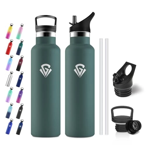 Thermos Flask 750 ml with Straw, Double-Walled Insulated, BPA-Free, Leak-Proof, Suitable for Carbonated Drinks, for Adults, Office, Running