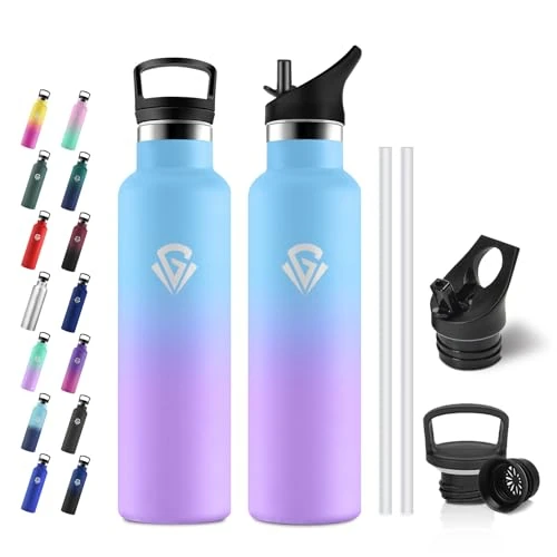 JAPORIA 750ml Thermal Water Bottle, Drinking Bottle with Straw, Double Wall Vacuum Insulation, BPA Free Water Bottle for Schools, Travel, Offices