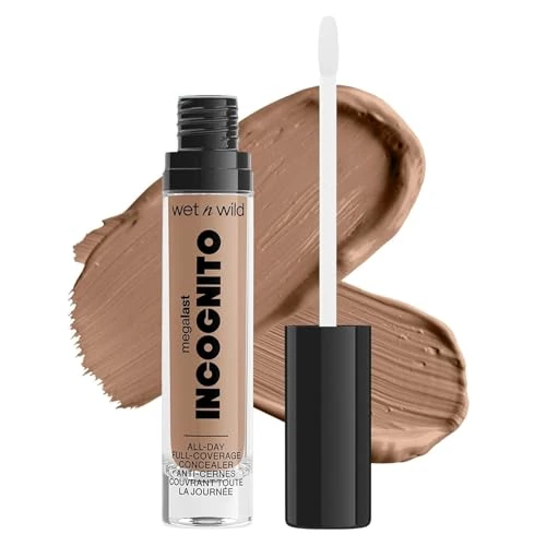 Offerta a tempo: Wet n Wild Megalast Incognito Full-Coverage Concealer, Correttore Liquido ad Alta Coprenza dal Finish Opaco a Lunga Tenuta, Anti-Occhiaie e Imperfezioni, Tan - 44% da 5.49 € a 3.10 €