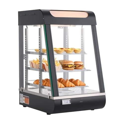 Oferta limitada: VEVOR Vitrina de Calor para Hostelería 3 Niveles 800 W, Expositor Calentador de Alimentos con 57 L Luz LED, Estantes Extraíbles, 30 °C a 85 °C, para Tapas, Hamburguesas, Pizzas, Pan, Pollo Frito de 229.99 € a 168.23 € (ahorro 27%)