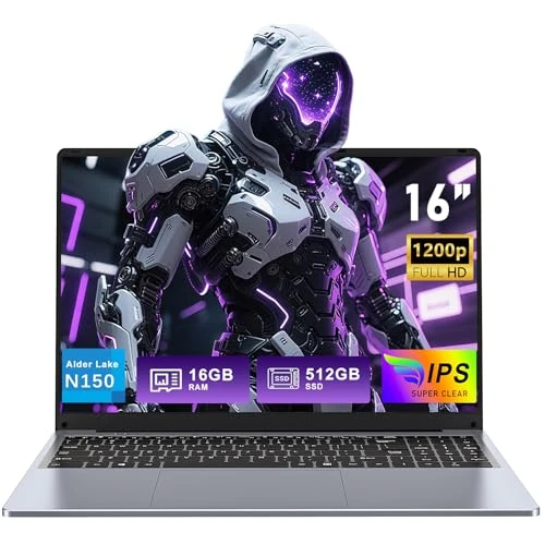 Oferta limitada: FUNYET Ordenador Portátil 16 Pulgadas, 16 GB de RAM, 512 GB de SSD, 2025 Win 11 Pro Laptop, PC Portátil Procesador N150 (hasta 3,6 GHz), 6000mAh, FHD 1920 * 1200, Teclado Retroiluminado，WiFi5 de 349.99 EUR a 349.99 EUR (ahorro 0%)