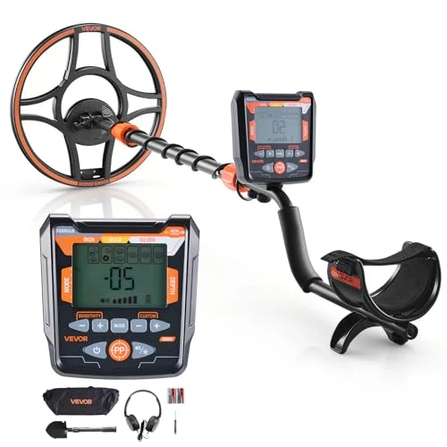 Offerta a tempo: VEVOR Metal Detector per Metalli con Display LCD, Bobina di Ricerca Impermeabile IP68 Profondità di Rilevamento 304,8 mm Frequenza Operativa 5,8 kHz, Kit Rilevatore d'Oro Metalli Bosco Spiaggia - 5% da 80.90 € a 76.90 €
