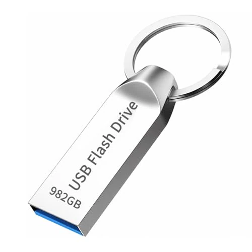 Poxfun Pen-Drive 3.0 USB-stick, 982 GB, grote capaciteit, stofdicht, draagbaar, compatibel met laptop/desktop/pc, met sleutelhanger