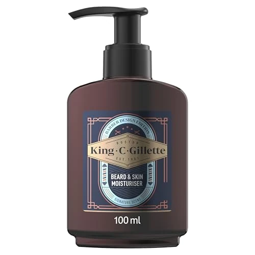 King C. Gillette Soin Barbe Homme Et Soin Pour Le Visage, Formule Hydratante À La Vitamine B3 Et À l’Huile D’Argan Pour Soulager La Peau Sèche, 100ml