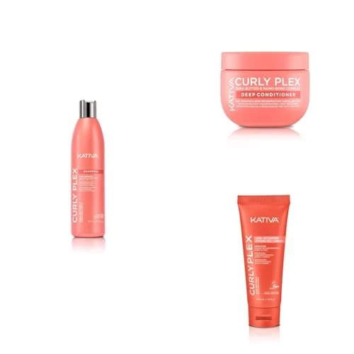 KATIVA Curly Plex Shampoo 355 ml + Deep Conditioner Ricci 350 ml + Activator Strong Gel-Cream 240 ml