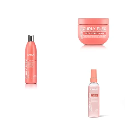 KATIVA Curly Plex Shampoo 355 ml + Deep Conditioner Ricci 350 ml + Olio Capelli 110 ml