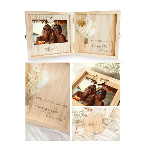 Zeitlich begrenztes Angebot: Joli Coon Holzbox zum Anfragen der Brautjungfer - Du willst meine Brautjungfer sein - Hochwertiges Geschenk aus Holz 14 x 14 x 3 cm von 23.99 € auf 18.99 € (20.84% Rabatt)