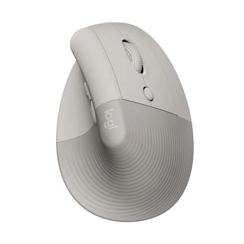 Logitech Lift Vertical ergonomic mouse, wireless, bluetooth or Logi bolt USB receiver, quiet clicks, 4 buttons, compatible with wndows/macOS/iPadOS, laptop, PC - Sand