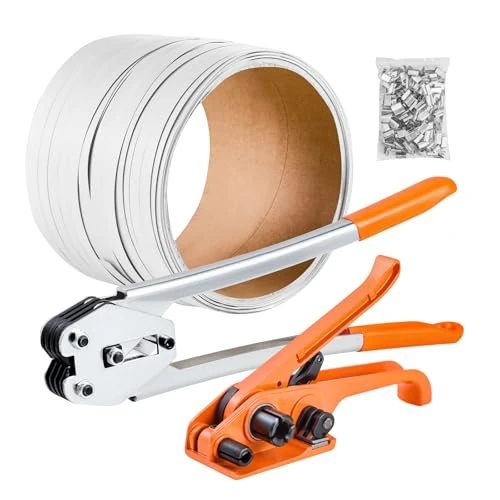 Oferta limitowana: VEVOR Plastikowy zestaw spinaczy taśmowych z napinaczem i uszczelnieniem, rolka taśmy 100 m, zestaw spinaczy ręcznych z 100 metalowymi uszczelkami, do pakowania, magazynu i transportu z 255.00 zł na 255.00 zł (oszczędź 0.00%)
