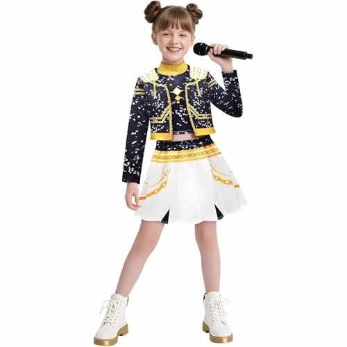 Generico Costume Carnevales Fille K-Pop Animes Cosplay Costume Ensemble Fille Uniforme Stage Performance Habillage Enfants 100-160 pour Halloween Jeu de Rôle Carnevales Partys