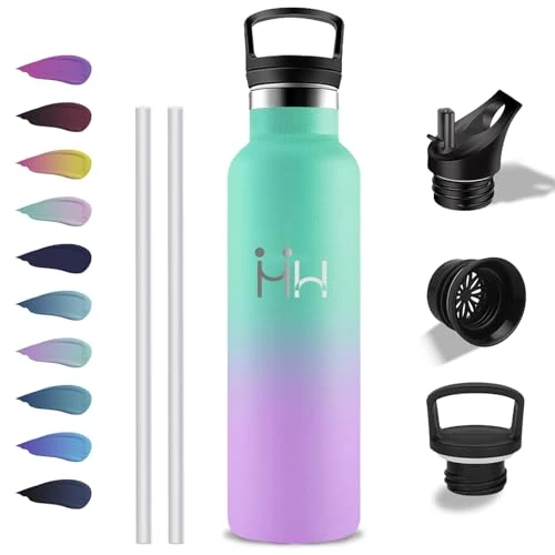 Offerta a tempo: Grsta Borraccia 1 litro, Borraccia Termica Senza BPA, Borracce con Cannuccia, Senza Perdite, Isolato Sottovuoto, Borracce Termiche per Campeggio, Fitness, Viaggio, Corsa, Nuoto - 37% da 19.99 € a 12.65 €