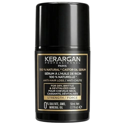 Offre limitée : Kerargan - Sérum Capillaire Anti-Chute à l'Huile de Ricin - Protection & Brillance pour Cheveux Secs, Cassants - Enrichi en Aloe Vera & Huile de Macadamia - Sans sulfate, OGM, huile minérale - 50ml de 18.95 € à 17.67 € (7% de remise)