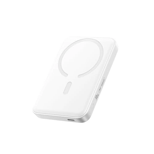 Baseus Enerfill FM11 30 W MagSafe Powerbank 10000 mAh Magnetic Power Bank USB C, Wireless External Mobile Phone Batteries, Wireless Mini Power Bank, White