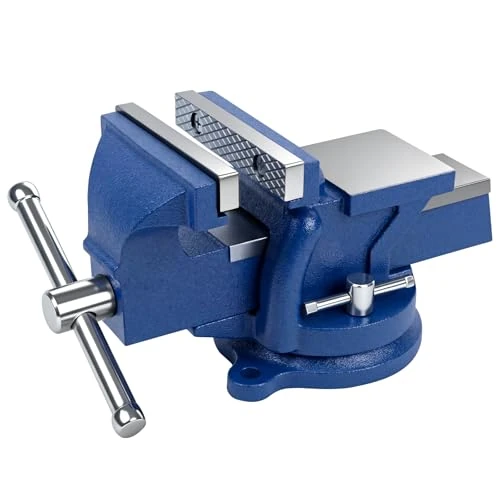Offerta a tempo: HYCHIKA Morsa da Banco 4 Inch 100 mm, 360° Girevole, Morsa da Tavolo Adatto per Levigare, Forare e Lucidare Legno e Metallo, Morsa in Ghisa, Ganasce in Acciaio - 0.00% da 34.99 € a 34.99 €