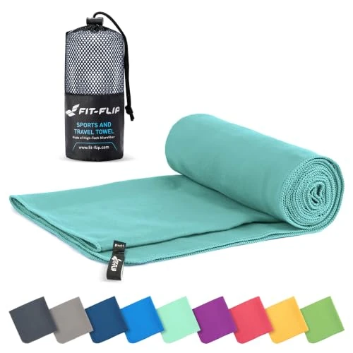 Tijdelijke aanbieding: Fit-Flip Microvezel handdoeken - compact, ultralicht & sneldrogend - Microvezel handdoek - de perfecte sporthanddoek, strandlaken en reishanddoek (50x100cm - 1 stuk, jade) van 13.99 € naar 13.99 € (0.00% korting)