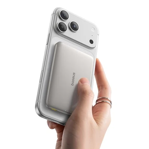 Offerta a tempo: Baseus Picogo AM41 Power Bank, 10000mAh Qi2 Magsafe Powerbank 15W Wireless, Ultra Slim, Ricarica Rapida PD 27W, Magnetico Batteria Esterna per iPhone 17/16/15/14/13/12, Titanio - 35% da 59.99 € a 38.98 €