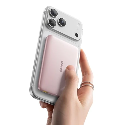 Offerta a tempo: Baseus Picogo AM41 Power Bank, 10000mAh Qi2 Magsafe Powerbank 15W Wireless, Ultra Slim, Ricarica Rapida PD 27W, Magnetico Batteria Esterna per iPhone 17/16/15/14/13/12, Rosa - 35% da 59.99 € a 38.98 €