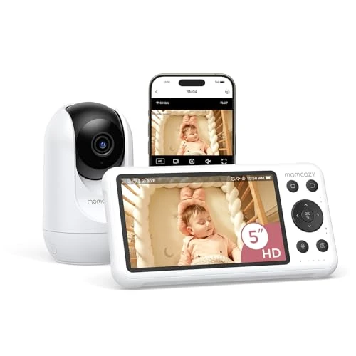 Offerta a tempo: momcozy BM04 baby monitor video e audio, Smart WiFi,5 pollici 1080P,supporto a parete,rilevamento di movimento e pianto,zona di sicurezza,visione notturna nitida, registrazione di foto e video - 15% da 199.99 € a 169.99 €