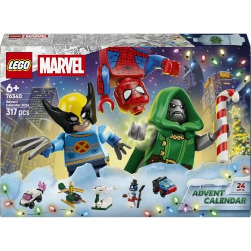 Zeitlich begrenztes Angebot: LEGO Marvel Adventskalender 2026 | 76340 | Spielzeug ab 6 Jahren für Jungen & Mädchen, 24 Superhelden Überraschungen, 6 Minifiguren, Weihnachten, 317 Teile von 34.99 € auf 24.99 € (29% Rabatt)