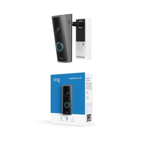 Tijdelijke aanbieding: Ring Peephole Camera 2K, Deurspioncamera (nieuwste generatie), deurdikte van 60-90 mm, zelf te installeren draadloze deurbelcamera, geschikt voor huurders, vervangt bestaande deurspion, 6x zoom van 99.99 € naar 49.99 € (50% korting)