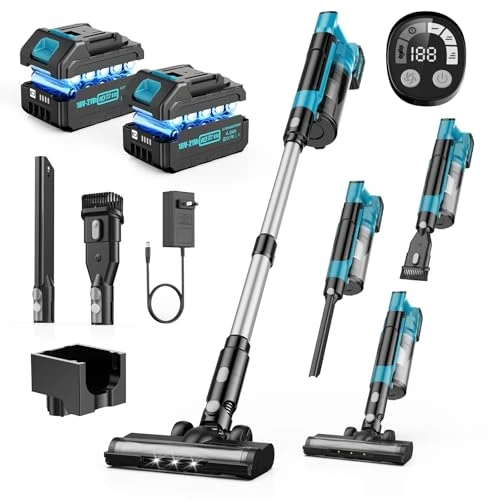 reffmov Odkurzacz bezprzewodowy z 2 bateriami 21 V 4,0 Ah