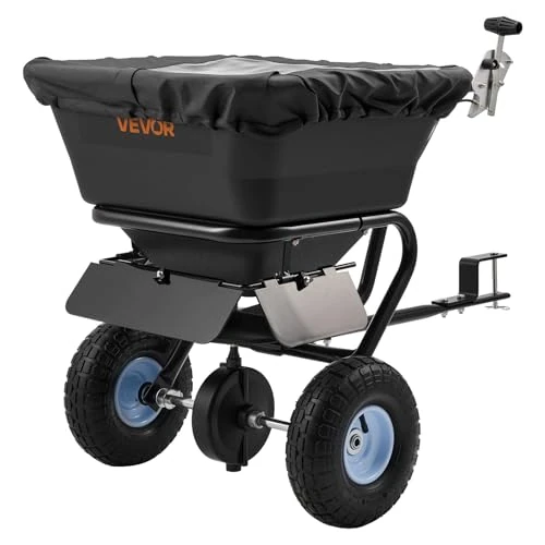 Offerta a tempo: VEVOR Spandiconcime a Spinta Larghezza di Spandimento 3 m, con Pneumatici Fuoristrada da 254 mm, Controllo del Flusso Regolabile, Tramoggia con capacità di 38,6 kg, per Prato per Fertilizzanti, Semi - 55% da 264.90 € a 119.59 €