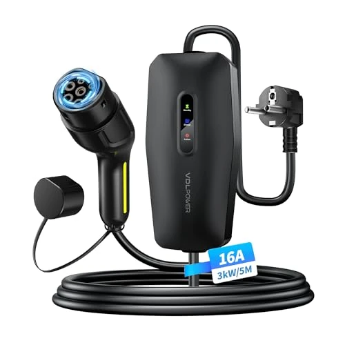 Offre limitée : Chargeur Voiture Electrique,3.68KW/5M EV Chargeur Type 2, Cable Recharge Véhicule Electrique 16A avec EU Schuko Prise, Borne de Recharge Monophasé IP65, Compatible avec E-208, Model Y/3,ID.3, ID.4 de 94.99 € à 94.99 € (0.00% de remise)