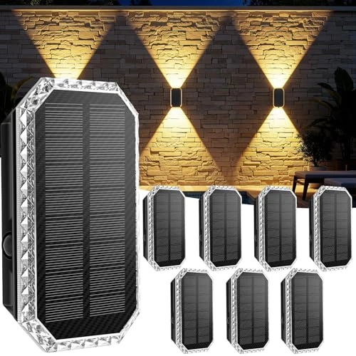 Offerta a tempo: Applique Solare da Esterno, 3 Temperature di Colore Luci Solari da Esterno IP65 Impermeabili Lampade da Esterno Solari 1200mAH Batteria per Patio, Portico, Piscina, Balcony Decoration (8 Pezzi) - 20% da 59.99 € a 48.00 €