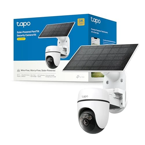 Offerta a tempo: Tapo C630 KIT 3K 5MP Telecamera Wifi Esterno Senza Fili con Pannello Solare, 360° PTZ Videocamera Sorveglianza a Batteria 6700mAh, Visione Notturna a Colori, Rilevamento/Tracciamento AI, IP65 - 25% da 119.99 € a 89.99 €