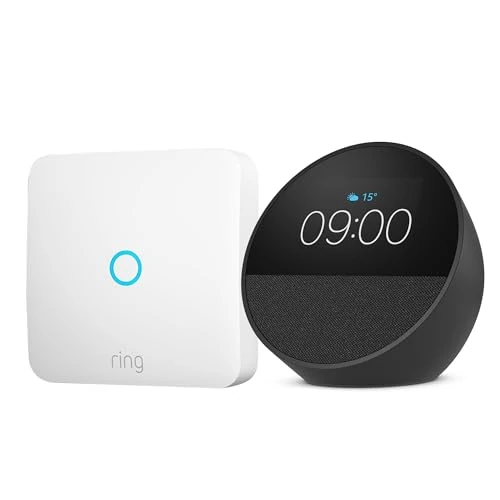 Offerta a tempo: Amazon Echo Spot (Ultimo modello) | Nero + Ring Intercom Audio | Rendi il tuo citofono più intelligente - 59% da 174.98 € a 71.99 €