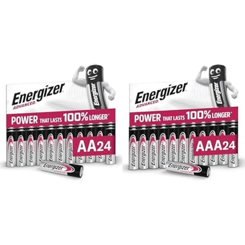 Oferta limitada: Energizer Advanced - Pilas AA + AAA (Paquete de 48) - 1,5V Baterías Alcalinas de Larga Duración - Alta Potencia - Made in EU - Embalaje 100% reciclable - 10 años de Vida útil [Exclusivo en Amazon] de 31.60 € a 28.79 € (ahorro 9%)