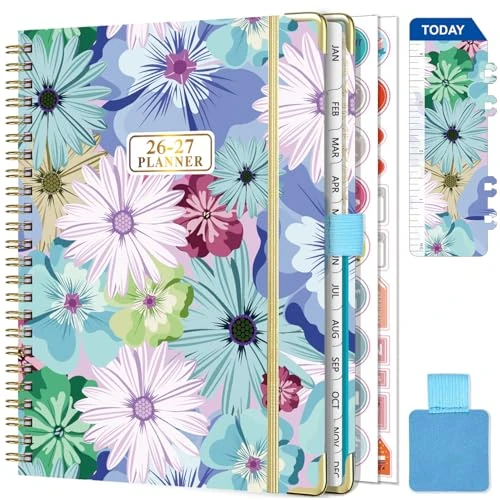Offerta a tempo: Gumiho Agenda Settimanale 2026 2027 Spirale –A5 Agenda Scolastica (luglio 2026-giugno 2027) con Anello di Penna,Segnalibro con Righello e adesivi per piani (Blu) - 38% da 15.99 € a 9.99 €