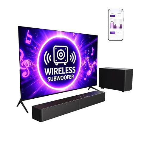 Offerta a tempo: ULTIMEA Soundbar con Subwoofer Wireless, 240W Potenza di Picco, VoiceMX e BassMX, App Controllo, 2.1 canali Sound Bar per Smart TV, Bassi Regolabili, HDMI, Ottico, Bluetooth 6.0, Poseidon M30 - 37% da 119.99 € a 75.99 €