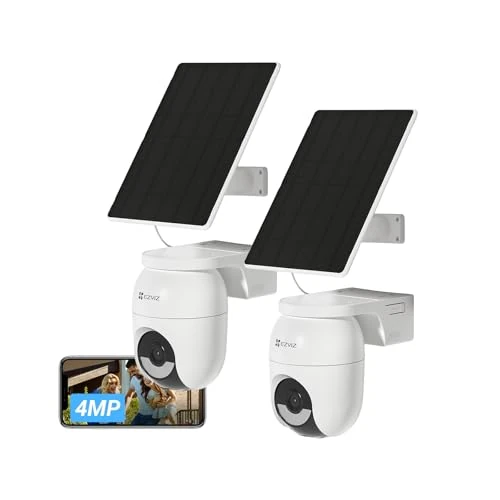 Limited-time offer: EZVIZ 2K+ Battery Security Camera Outdoor Wireless With Solar Panel, AOV Tech, No Monthly Fee, 512GB, 2.4GHz Wi-Fi 6, AI Human/Vehicle Detection, 360°Colour Night Vision, CB8 Lite Kit (2 pack) from 159.99 £ to 135.99 £ (save 15%)