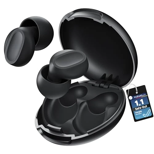 VANPIE Ear Plugs-2. Upgrade 37dB Redukcja Hałasu-Dla Śpiących na Boku-Miękki Silikon Wielokrotnego Użytku-Dla Ochrony Słuchu w Praca&Nauka&Podróż-4 Pary z Przenośnym Etui