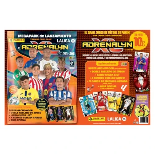 Megapack Wydanie Adrenalyn 2026 Panini | Album Adrenalyn XL 2025 2026 z kartami piłkarskimi, segregatorem i kopertami | Album kart piłkarskich
