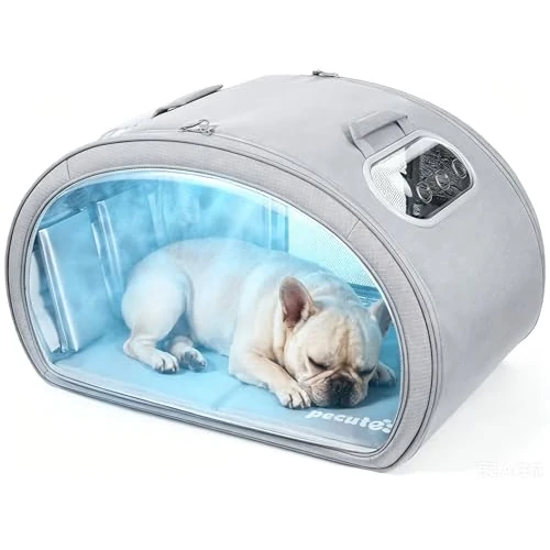 Offerta a tempo: Pecute Cuccia Rinfrescante per Gatti, Tappetino Rinfrescante Cani Piccoli, Isolamento Termico 6 Bustine Ghiaccio Integrate, Pieghevole Finestra Trasparente Int/Est, Animali <8kg, L, Gray - 0.00% da 129.99 € a 129.99 €
