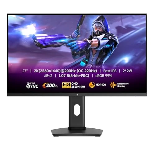 Offerta a tempo: KTC Monitor Gaming 27 Pollici QHD 2560×1440, 200Hz (OC 210Hz), Fast IPS, 1ms GTG, HDR400, Adaptive Sync, Colori 10 Bit, Supporto Regolabile in Altezza, 2 × DP 1.4, 2 × HDMI 2.0 - 5% da 152.99 € a 145.34 €