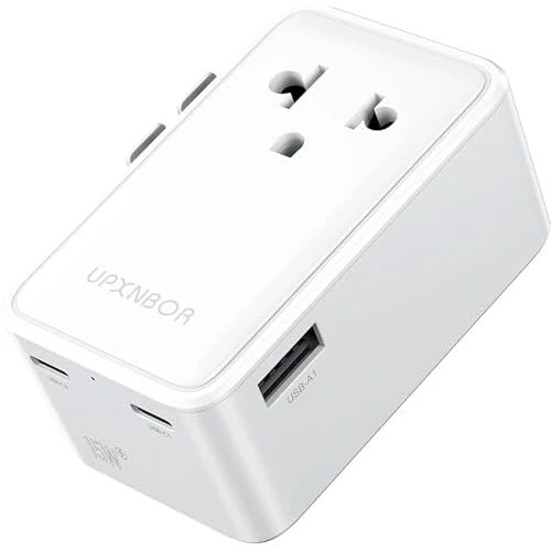 Offerta a tempo: UPXNBOR Nuovo 2026 Adattatore Universale da Viaggio Ultra Sottile, Presa Universale da Viaggio con 1 USB-A e 2 USB-C, Adattatore Compatto presa Inglese/Americana/UK/USA/Australia/Giappone/Thailandia - 10% da 14.99 € a 13.53 €